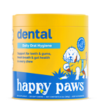 Suplemento masticable en envase, diseñado para la higiene dental de perros