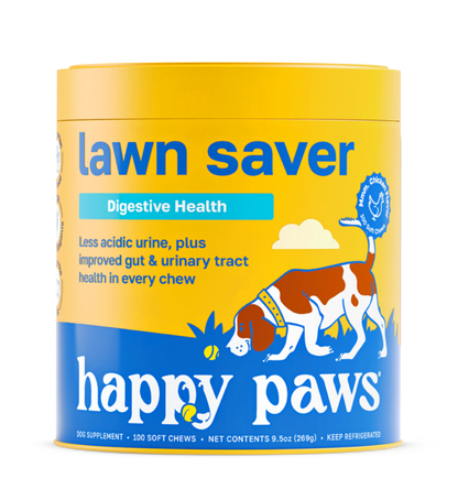 Suplemento Lawn Saver masticable para perros, formulado para prevenir manchas de orina en el césped